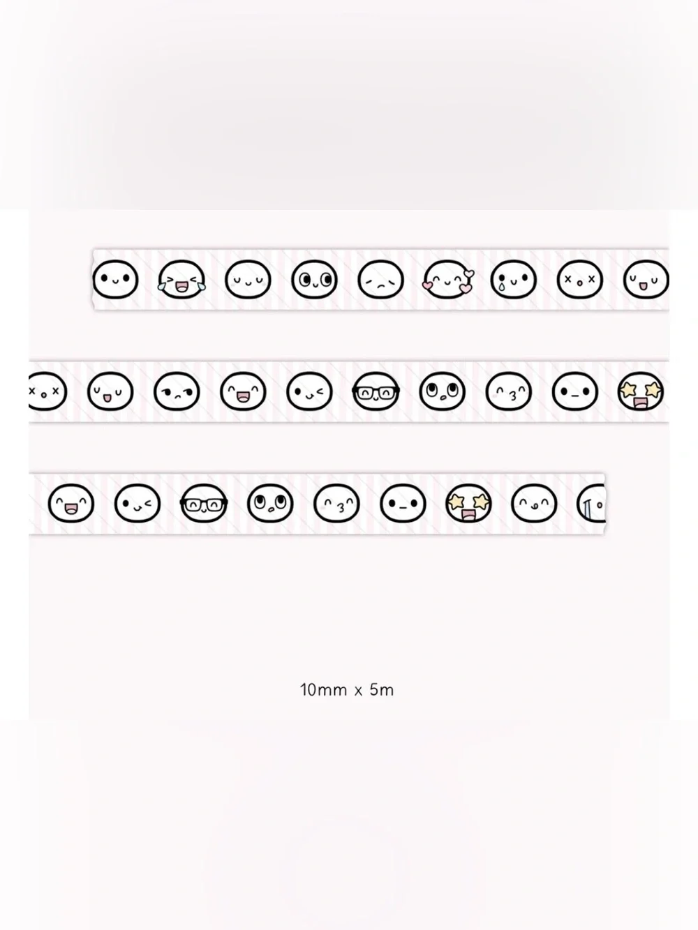 TheCoffeeMonsterzCo Taro Emoti Heads Sample Washi Tape - 10mm